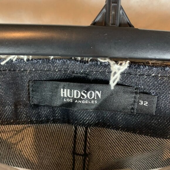 Hudson Holly Straight Jeans‎ Womens 32 White Black Denim Grommet Frayed Hem 9766 - Picture 5 of 15